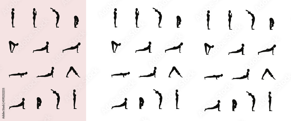 Position de yoga simplifiée et minimisée. Illustration monochrome style linogravure Position de yoga simplifiée et minimisée. Illustration monochrome style linogravure