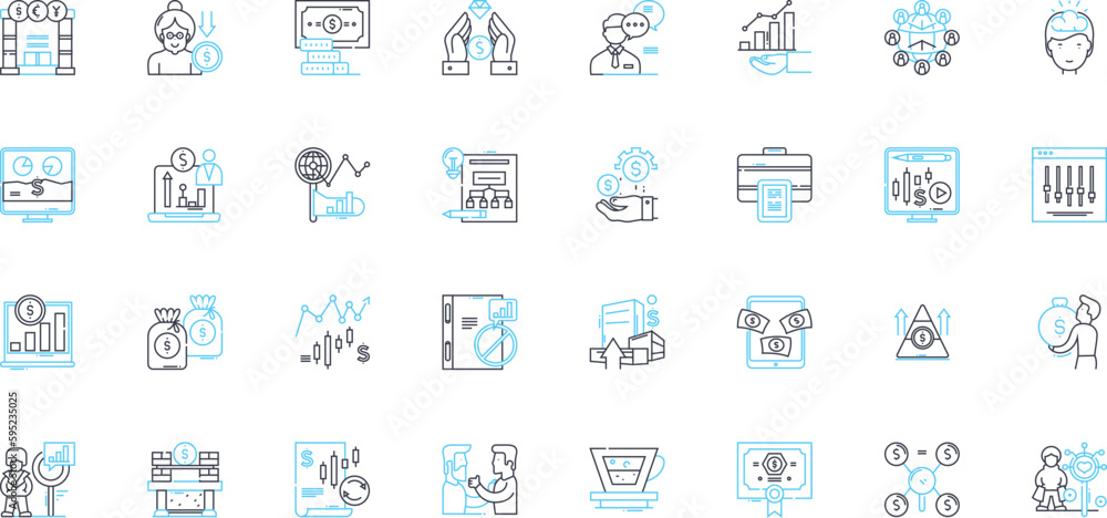 Fiscal venture linear icons set. Investment, Profit, Financing, Venture, Capital, Start-up, Equity line vector and concept signs. Growth,ROIs,Fundraising outline illustrations Fiscal venture linear icons set. Investment, Profit, Financing, Venture, Capital, Start-up, Equity line vector and concept signs. Growth,ROIs,Fundraising outline illustrations