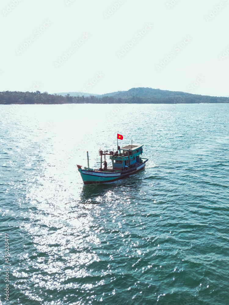 Naklejka premium Fishing Boat in Vietnam