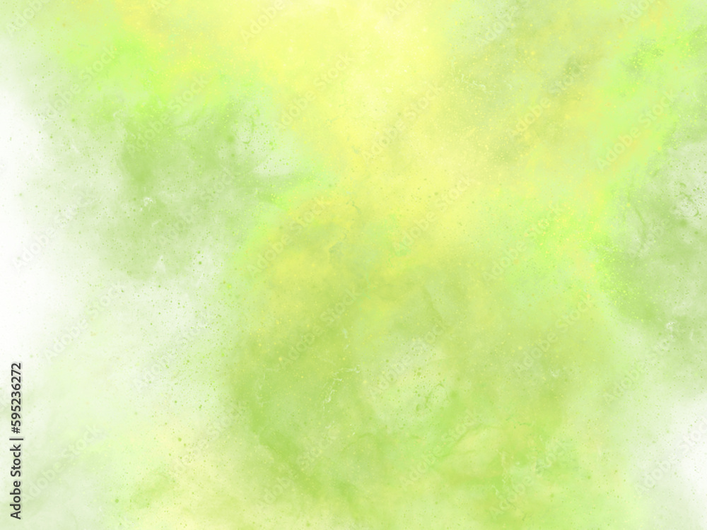 Green,yelloe two-tone smoke on a transparent background, used for graphic elements or photo editing.