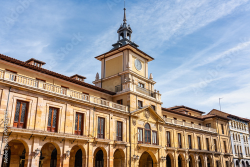 Building of the city council of Oviedo in the historic center of the city of neoclassical style, Asturias.