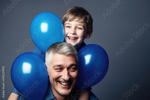 Dad and son for happy father's day ,Generative Ai © iDoPixBox