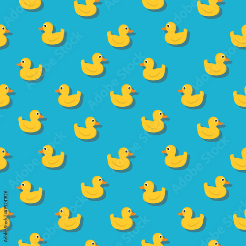 Yellow ducks seamless pattern