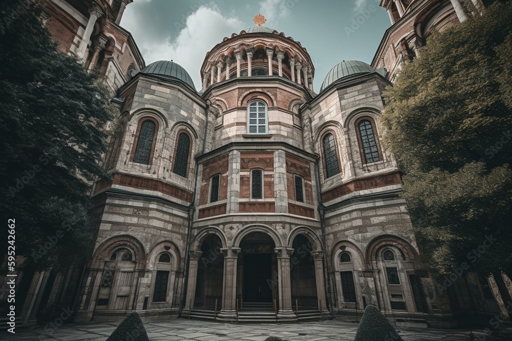 A Byzantine-style cathedral named after the holy wisdom of God in Istanbul Turkey. Generative AI
