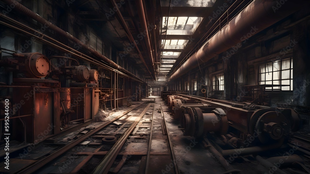 A haunting image of an abandoned factory A haunting image of an abandoned factory
