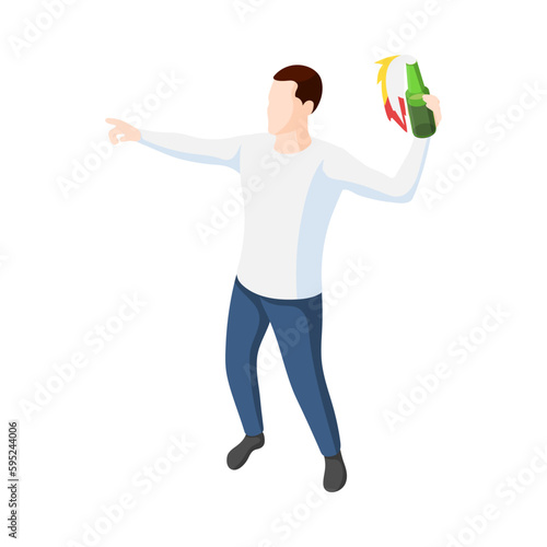 Isometric Protester Illustration