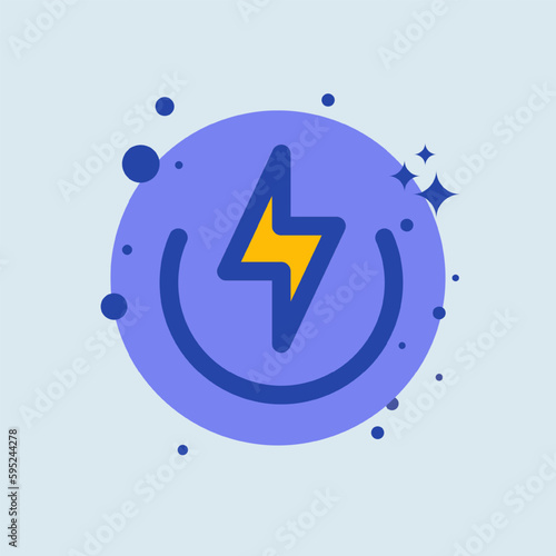 Power flat illustration. Energy signs vector illustration.