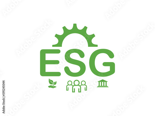 esg icon on white background	
