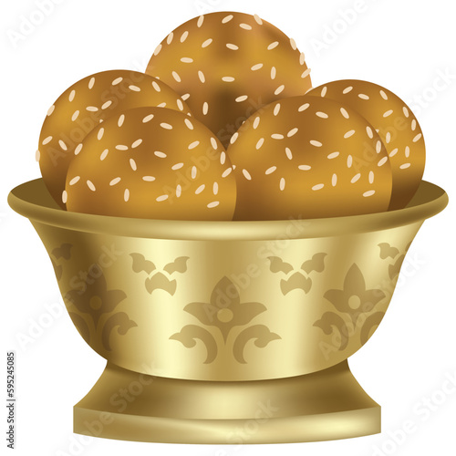 Til Laddoo Indian Dessert Illustration