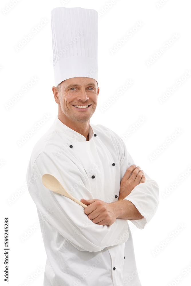 Happy man with spoon in portrait, chef and cooking skill in hospitality isolated on transparent, png background. Culinary service, professional male cook and smile, expert in cuisine and fine dining Happy man with spoon in portrait, chef and cooking skill in hospitality isolated on transparent, png background. Culinary service, professional male cook and smile, expert in cuisine and fine dining