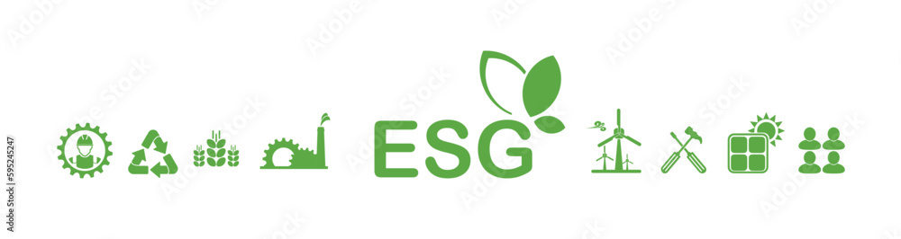esg icon on white background esg icon on white background