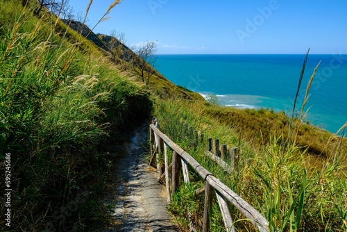 Fototapeta Naklejka Na Ścianę i Meble -  View of Mount Saint Bartolo park on the Adriatic sea coast