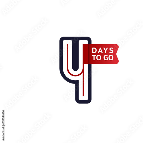 Number 4, countdown left day, the counter of days the start of the event, four days to go sale price offer promo deal timer.