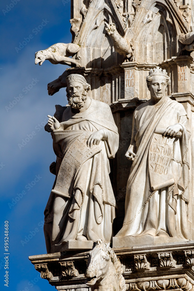Naklejka premium Two Prophets on the Duomo of Siena.