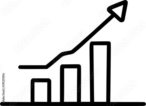 growth graph, increasing arrow icon vector symbol design illustration