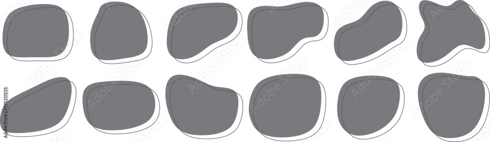 Set of cute abstract shapes.Vector loose frame. Set of cute abstract shapes.Vector loose frame.
