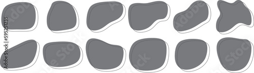 Set of cute abstract shapes.Vector loose frame.