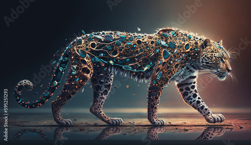 Artist infinity jaguar created by generative AI, desktop background