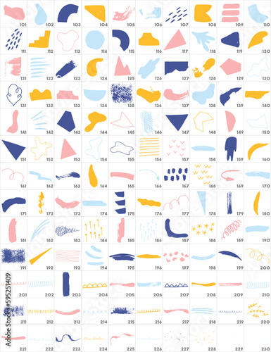  Abstract vector elements blush splash modern 80s memphis doodle baby cute stamp