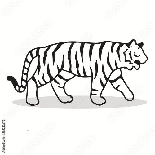 Tiger silhouettes and icons. Black flat color simple elegant Tiger animal vector and illustration.  © Charlie