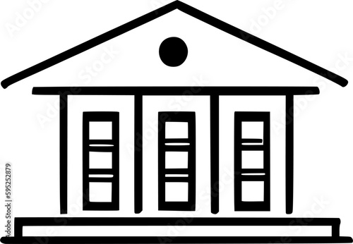 government building icon vector symbol design illustration