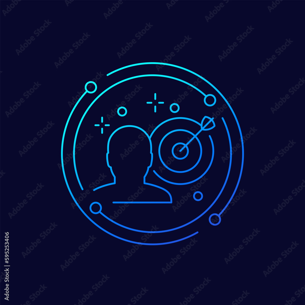 personal goal icon, linear design personal goal icon, linear design