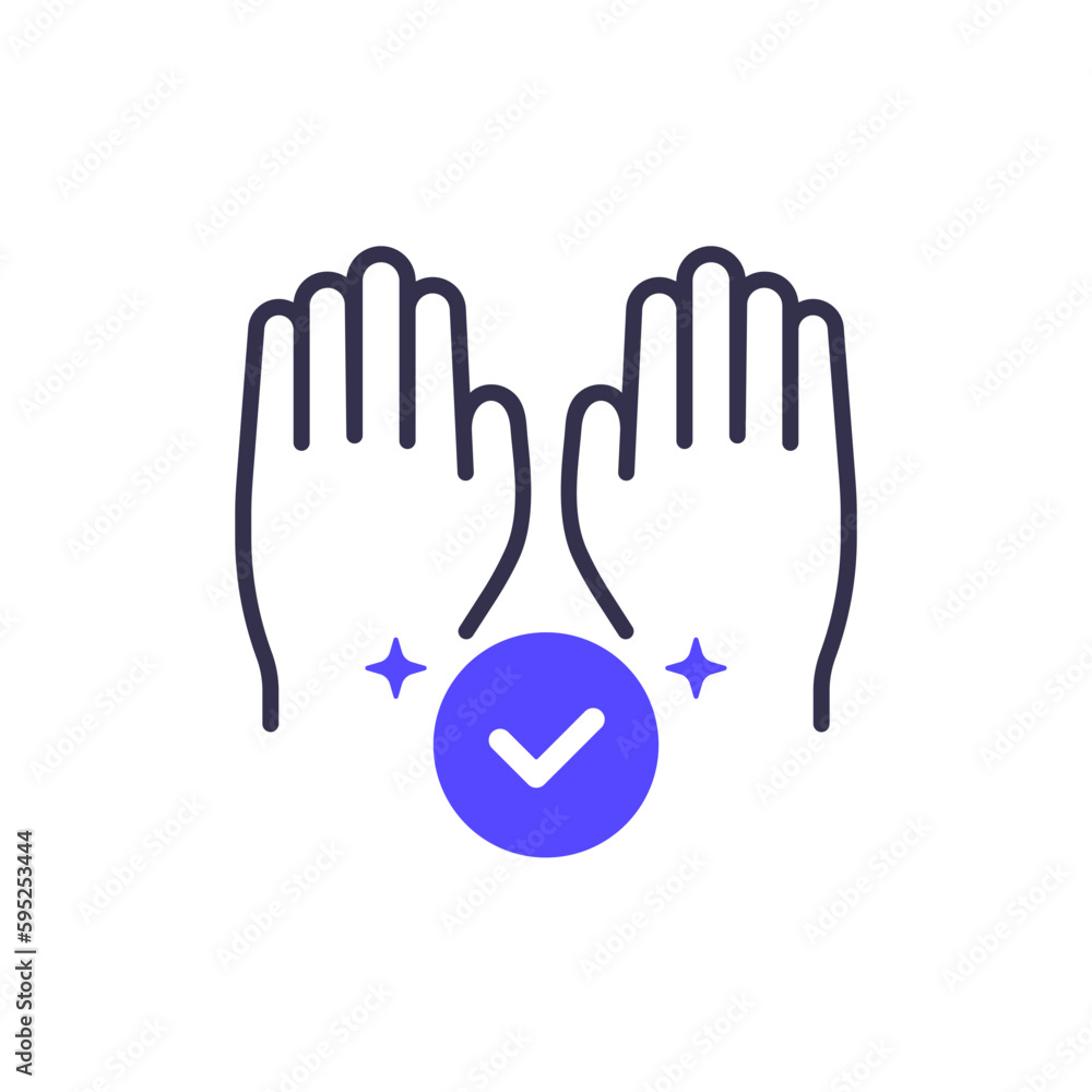 Obraz premium clean hands, hygiene icon on white