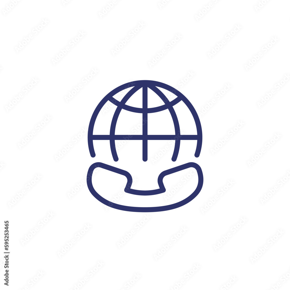 international call line icon with a phone international call line icon with a phone