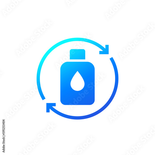 refill water bottle icon, vector