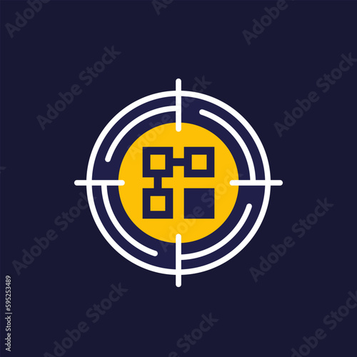 pattern recognition icon, flat vector design