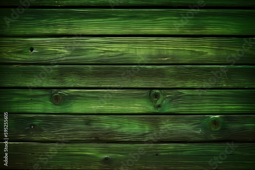 Green wooden planks background. Generative ai. Wooden texture. Green wood texture. Wood plank background
