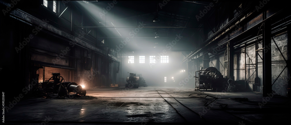 Old industrial backdrop with small light sources, rusticcore.
