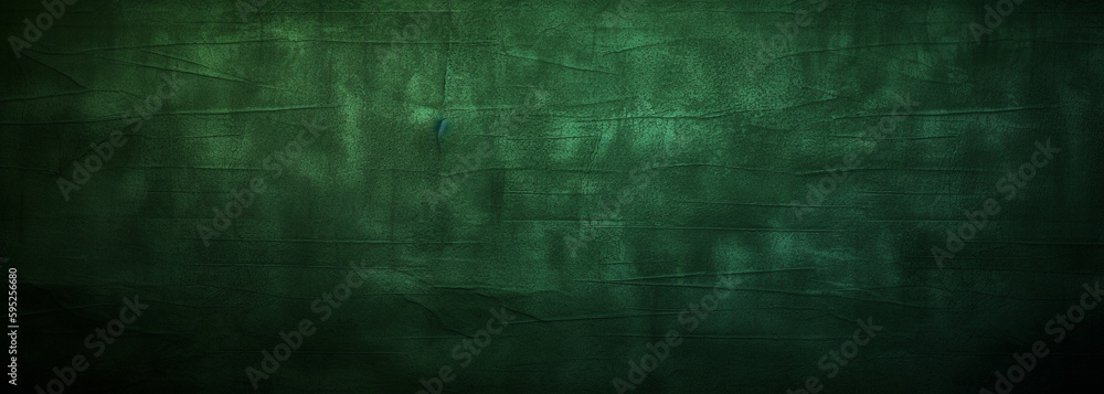 a dark green wall with a green light. Generative Ai a dark green wall with a green light. Generative Ai