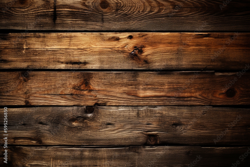 Naklejka premium wooden background with dark wood texture. Generative Ai
