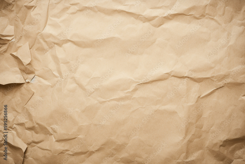 wrinkled paper textured background with a brown color. Generative Ai wrinkled paper textured background with a brown color. Generative Ai