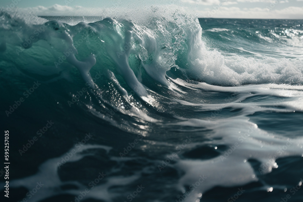 a large wave is crashing into the ocean. Generative Ai a large wave is crashing into the ocean. Generative Ai