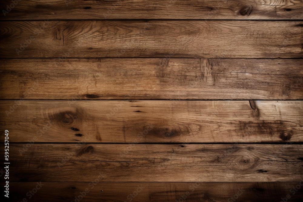 Fototapeta premium a close up of a wooden wall with a light shining on it. Generative Ai