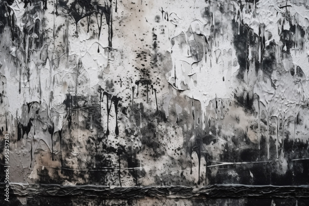 Obraz premium a dirty wall with black paint and stains. Generative Ai 