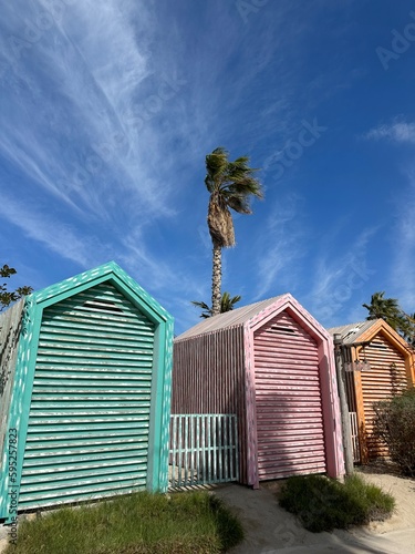 colorful huts