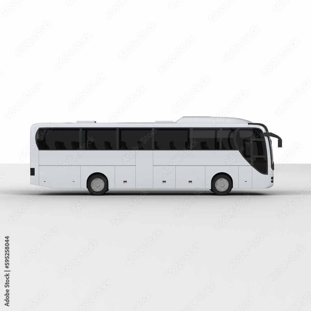 3d rendering of a bus on a white background