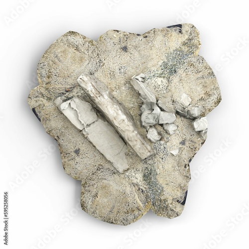 3d rendering of a large rock on a white background photo