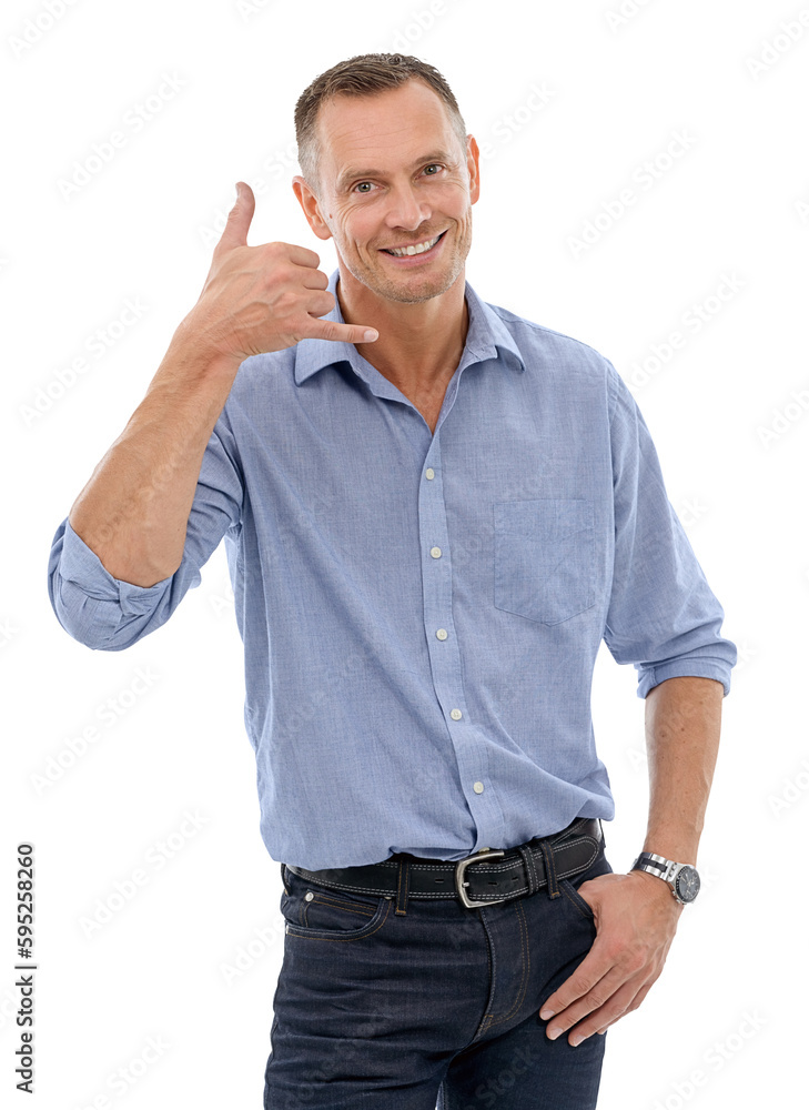 Smile, call me or portrait of happy businessman smiling on isolated on transparent png background. Shaka sign, hand gesture or isolated person showing talking, conversation or communication symbol Smile, call me or portrait of happy businessman smiling on isolated on transparent png background. Shaka sign, hand gesture or isolated person showing talking, conversation or communication symbol