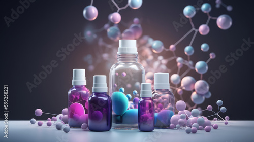  Peptides vs Proteins: Smaller Size, Shorter Chains, and Applications in Supplements and Anti-Aging Skincare, Informative Generative AI Illustration photo