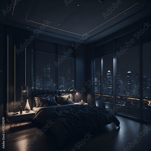 Generative AI - Luxury bedroom at night