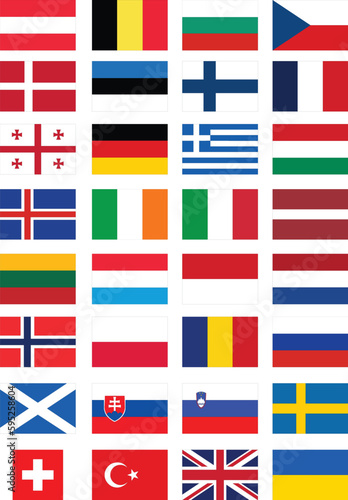 flags europe collection - vector
