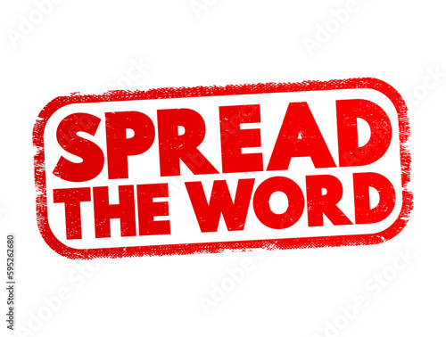 Spread The Word text stamp, concept background