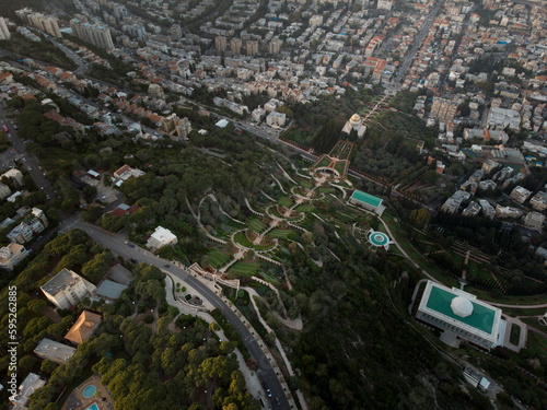 Bahai gradens in Haifa, Israel photo