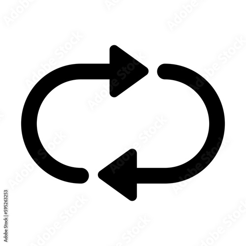 Repeat icon. Refresh arrow sign. loop or shuffle icon. Stock vector photo