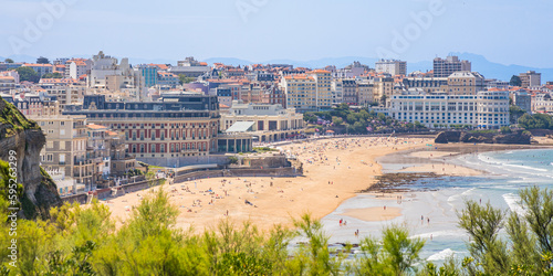 Aerial view of the city of Biarritz, France photo
