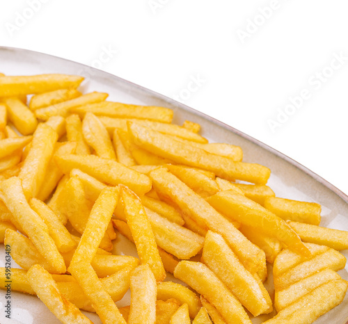 Crispy french fries with ketchup ready to eat